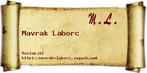 Mavrak Laborc névjegykártya